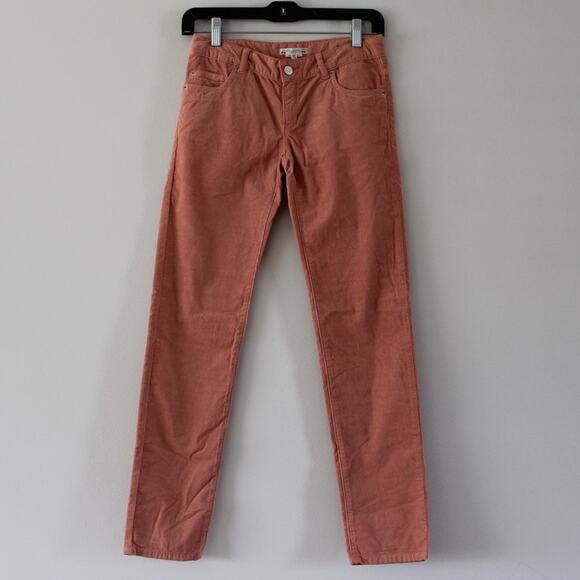 NWT Bonpoint Sienna Style Corduroy Pants Slim Straight Cookie Orange Pink 12 - Picture 1 of 9